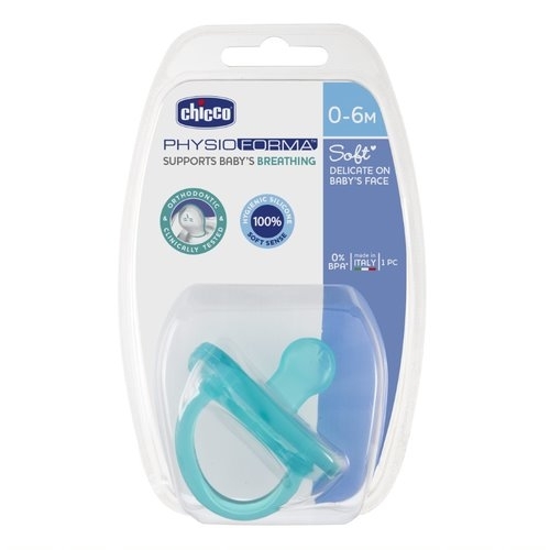 Пустушка Chicco Physio Soft Silicone 0-6міс., 1 шт., блакитний — 12605