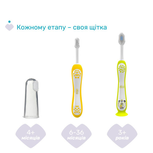Зубна щітка Chicco на присосці 3-6 років 2 шт. (12084.00) — 12521