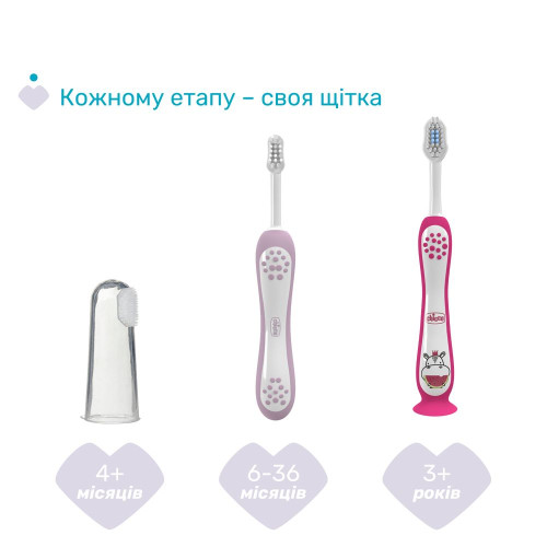 Зубна щітка Chicco на присосці 3-6 років рожева (12083.00) — 12517 Зубна щітка Chicco на присосці 3-6 років рожева (12083.00) — 12517