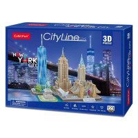 Трехмерная головоломка-конструктор CubicFun City Line Нью-Йорк, 123 элемента (MC255h)