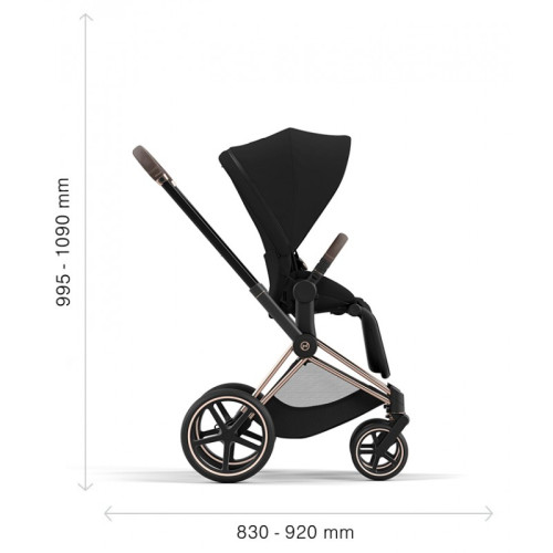 Коляска 2в1 Cybex Priam 4.0 Sepia Black шасі Rosegold — 4114