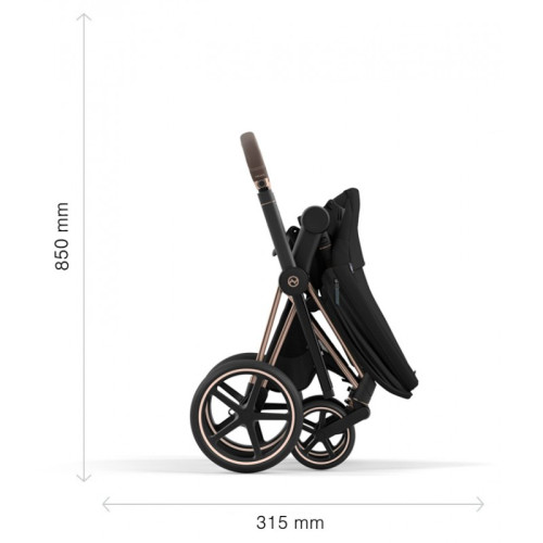 Коляска 2в1 Cybex Priam 4.0 Sepia Black шасі Rosegold — 4114