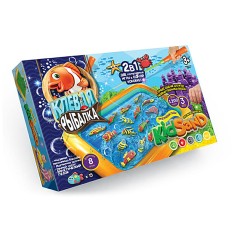 Настольная игра "2 в 1: "Клёвая рыбалка" и "Кинетический песок Kidsand" (124709-Г) 