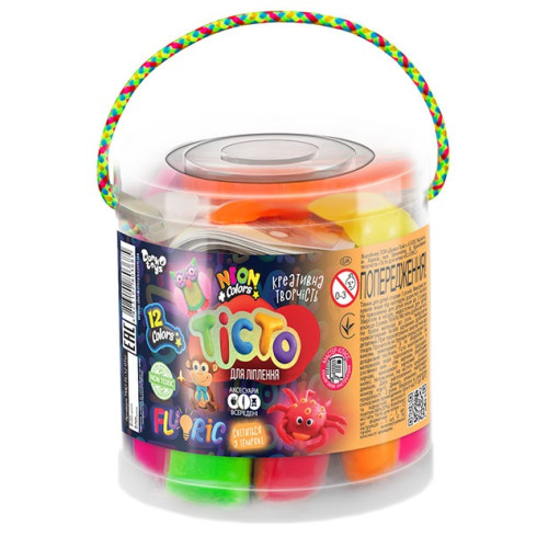 Тісто для ліплення Danko Toys Fluoric, 12 кольорів (142765-Г)