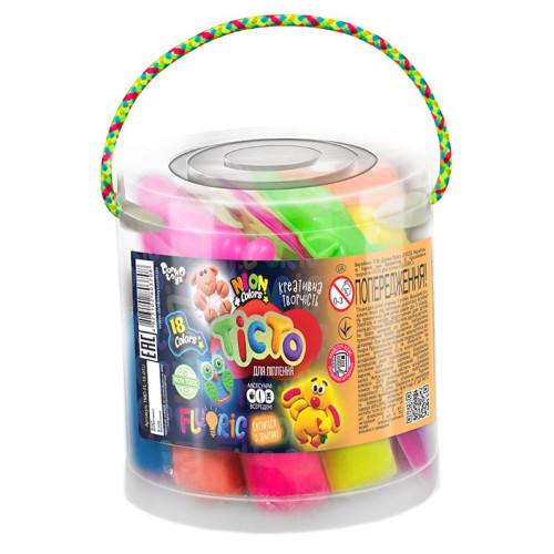 Тісто для ліплення Danko Toys Fluoric, 18 кольорів (142766-Г)