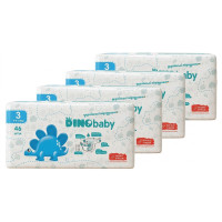Підгузки Dino Baby 3 (4-9 кг), 184 шт (4 уп. х 46 шт.)