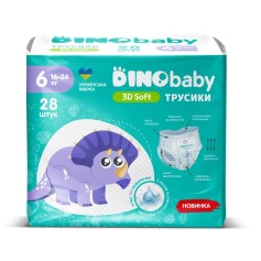 Підгузки-трусики Dino Baby 3D Soft 6 (16-24 кг), 28 шт