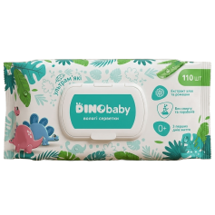 Дитячі вологі серветки Dino Baby, ультрам'які, 110 шт
