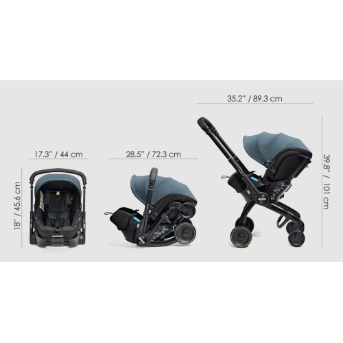 Автокрісло-коляска Doona X Nitro Black i-Size 40-85 см (до 13 кг) 2-в-1 з 3 положеннями нахилу, для новонароджених та подорожей — 22318