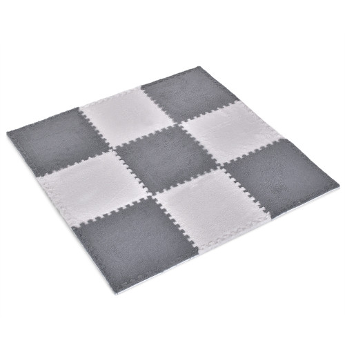 Дитячий килимок-пазл з плюшевим покриттям, 31х31х1см, EL Camino ME 1165 Gray White Fur