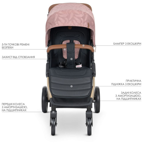 Коляска прогулянкова El Camino ME 1053G-2 Dynamic Pro Special Pink — 11618