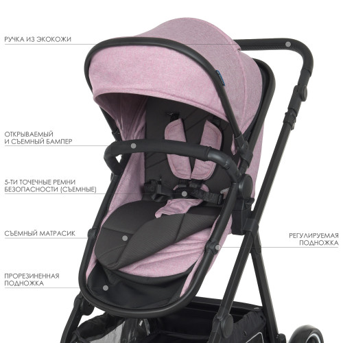 Коляска 2в1 El Camino ME 1069 Alliance Denim Ash Pink — 3554