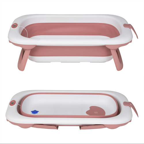 Дитяча складна ванночка El Camino ME 1106 T-Control Pink з термометром — 9105