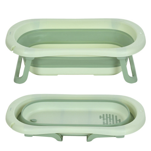Дитяча складна ванночка El Camino ME 1151 Plus Pale Green з термометром, вкладиш, силікон — 23800