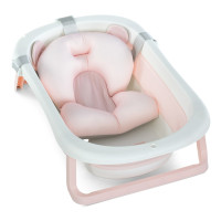 Дитяча складна ванночка El Camino ME 1151 Plus Peony Pink з термометром, вкладиш, силікон 