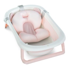 Дитяча складна ванночка El Camino ME 1151 Plus Peony Pink з термометром, вкладиш, силікон 