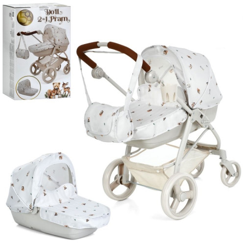 Коляска для ляльки 2 в 1, люлька-переноска, корзина, сумка, 62-40-73 см (T726051)