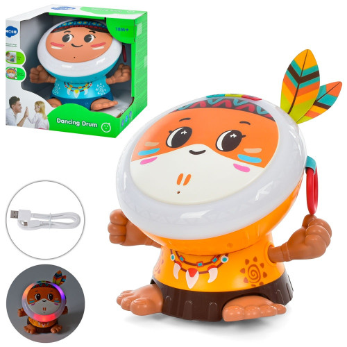 Дитяча музична іграшка Hola Барабан, танцює, звуки тварин, музика, 2 кольори (E9999C)