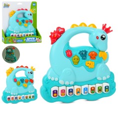 Дитяче піаніно Limo Toy Динозавр, музика, вірші, світло, 2 режими гучності, 2 кольори (FT 0057)