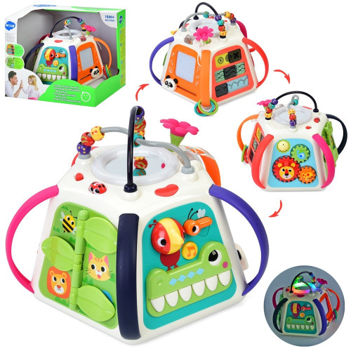 Розвиваюча іграшка Hola з дошкою для малювання, звуки тварин, 2 режими гучності, на батарейці, 30-27-22 см (3153)