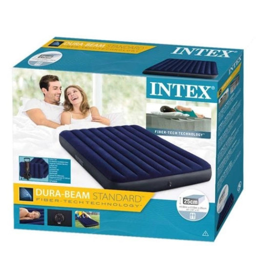 Матрас велюровый надувной Intex с насосом и подушками 152-203-25 см, до 272 кг, 64765 — 10554