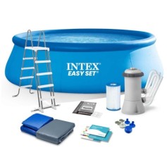 Басейн сімейний Intex фільтр, підстилка, тент, 457-122 см (26168)