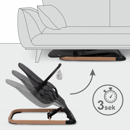 Дитяче крісло-гойдалка Kidwell Laro black-wooden (KLLB) — 22886 Дитяче крісло-гойдалка Kidwell Laro black-wooden (KLLB) — 22886