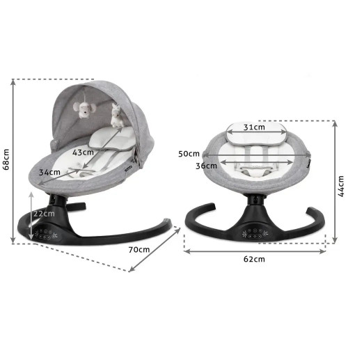 Дитяче крісло-гойдалка 2в1 Kidwell Luxi dark melange-black (KLBDM) — 22860 Дитяче крісло-гойдалка 2в1 Kidwell Luxi dark melange-black (KLBDM) — 22860