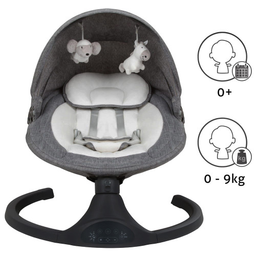 Дитяче крісло-гойдалка 2в1 Kidwell Luxi dark melange-black (KLBDM) — 22860 Дитяче крісло-гойдалка 2в1 Kidwell Luxi dark melange-black (KLBDM) — 22860