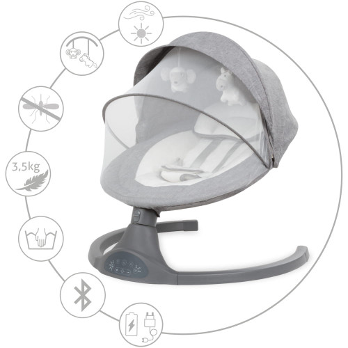 Дитяче крісло-гойдалка 2в1 Kidwell Luxi dark melange (KLDM) — 22858