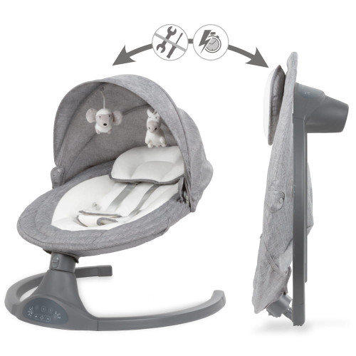 Дитяче крісло-гойдалка 2в1 Kidwell Luxi dark melange (KLDM) — 22858