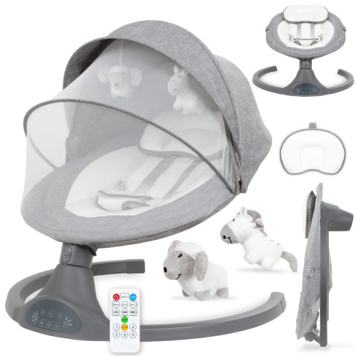 Дитяче крісло-гойдалка 2в1 Kidwell Luxi dark melange (KLDM) — 22858