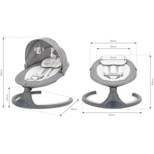 Дитяче крісло-гойдалка 2в1 Kidwell Luxi dark melange (KLDM) — 22858