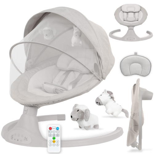 Дитяче крісло-гойдалка 2в1 Kidwell Luxi light melange (KLLM) — 22859