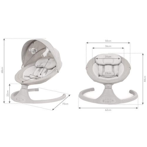 Дитяче крісло-гойдалка 2в1 Kidwell Luxi light melange (KLLM) — 22859