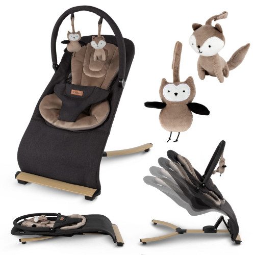 Детский шезлонг-качели Kidwell Rubi Wooden black/gold (KRBL/W) — 23414 Детский шезлонг-качели Kidwell Rubi Wooden black/gold (KRBL/W) — 23414