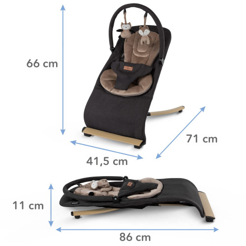 Детский шезлонг-качели Kidwell Rubi Wooden black/gold (KRBL/W) — 23414 Детский шезлонг-качели Kidwell Rubi Wooden black/gold (KRBL/W) — 23414