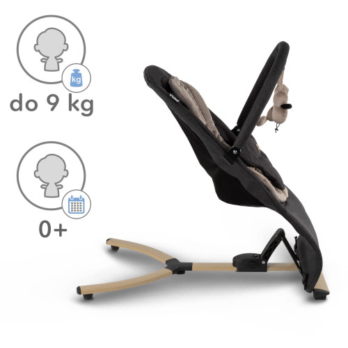 Детский шезлонг-качели Kidwell Rubi Wooden black/gold (KRBL/W) — 23414 Детский шезлонг-качели Kidwell Rubi Wooden black/gold (KRBL/W) — 23414