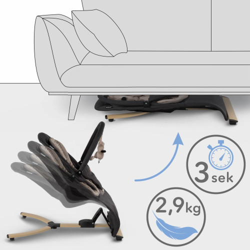Детский шезлонг-качели Kidwell Rubi Wooden black/gold (KRBL/W) — 23414 Детский шезлонг-качели Kidwell Rubi Wooden black/gold (KRBL/W) — 23414