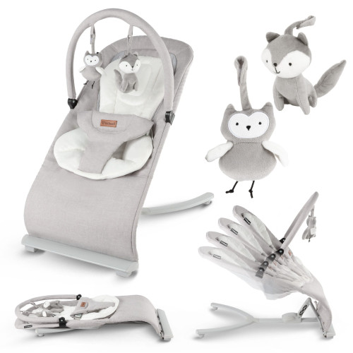 Дитячий шезлонг-гойдалка Kidwell Rubi Wooden gray/white (KRG/W) — 23416 Дитячий шезлонг-гойдалка Kidwell Rubi Wooden gray/white (KRG/W) — 23416