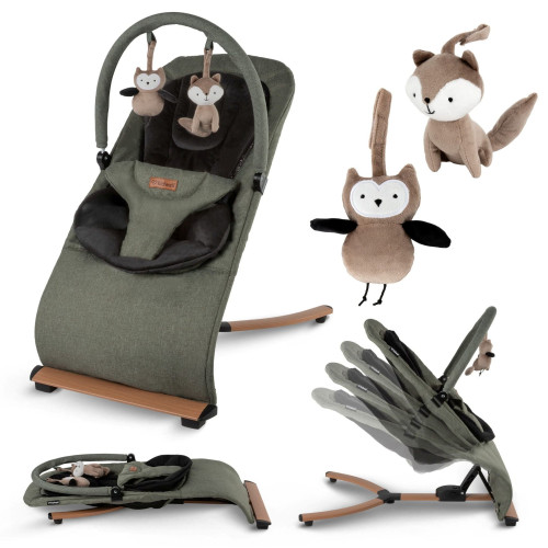 Дитячий шезлонг-гойдалка Kidwell Rubi Wooden green/black (KRGB/W) — 23415 Дитячий шезлонг-гойдалка Kidwell Rubi Wooden green/black (KRGB/W) — 23415