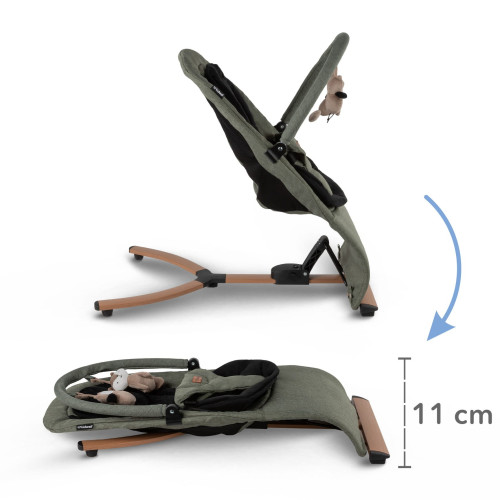 Дитячий шезлонг-гойдалка Kidwell Rubi Wooden green/black (KRGB/W) — 23415 Дитячий шезлонг-гойдалка Kidwell Rubi Wooden green/black (KRGB/W) — 23415