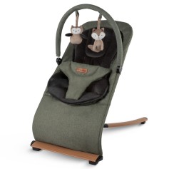 Детский шезлонг-качели Kidwell Rubi Wooden green/black (KRGB/W)