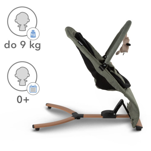 Дитячий шезлонг-гойдалка Kidwell Rubi Wooden green/black (KRGB/W) — 23415 Дитячий шезлонг-гойдалка Kidwell Rubi Wooden green/black (KRGB/W) — 23415