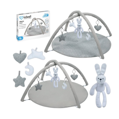 Розвиваючий килимок двосторонній KIidwell Grace Bunny сірий (KGB) — 22744