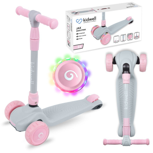 Дитячий триколісний самокат Kidwell Jax grey-pink (KJGP) — 22869 Дитячий триколісний самокат Kidwell Jax grey-pink (KJGP) — 22869