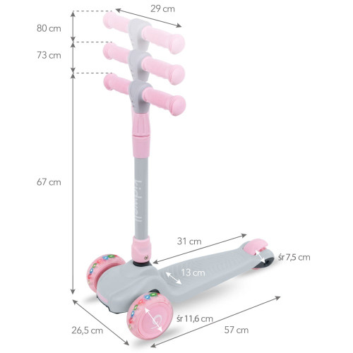 Дитячий триколісний самокат Kidwell Jax grey-pink (KJGP) — 22869 Дитячий триколісний самокат Kidwell Jax grey-pink (KJGP) — 22869