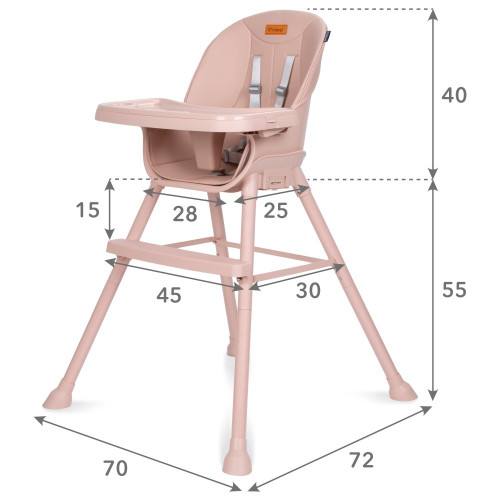Дитячий стілець для годування Kidwell Eatan pink (KEP) — 23337 Дитячий стілець для годування Kidwell Eatan pink (KEP) — 23337