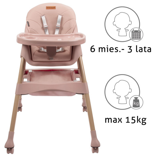Дитячий стілець для годування Kidwell Karimi pink (KKPI) — 22830 Дитячий стілець для годування Kidwell Karimi pink (KKPI) — 22830