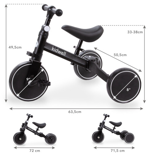 Дитячий велосипед 3в1 Kidwell Pico black (KPB) — 22854 Дитячий велосипед 3в1 Kidwell Pico black (KPB) — 22854